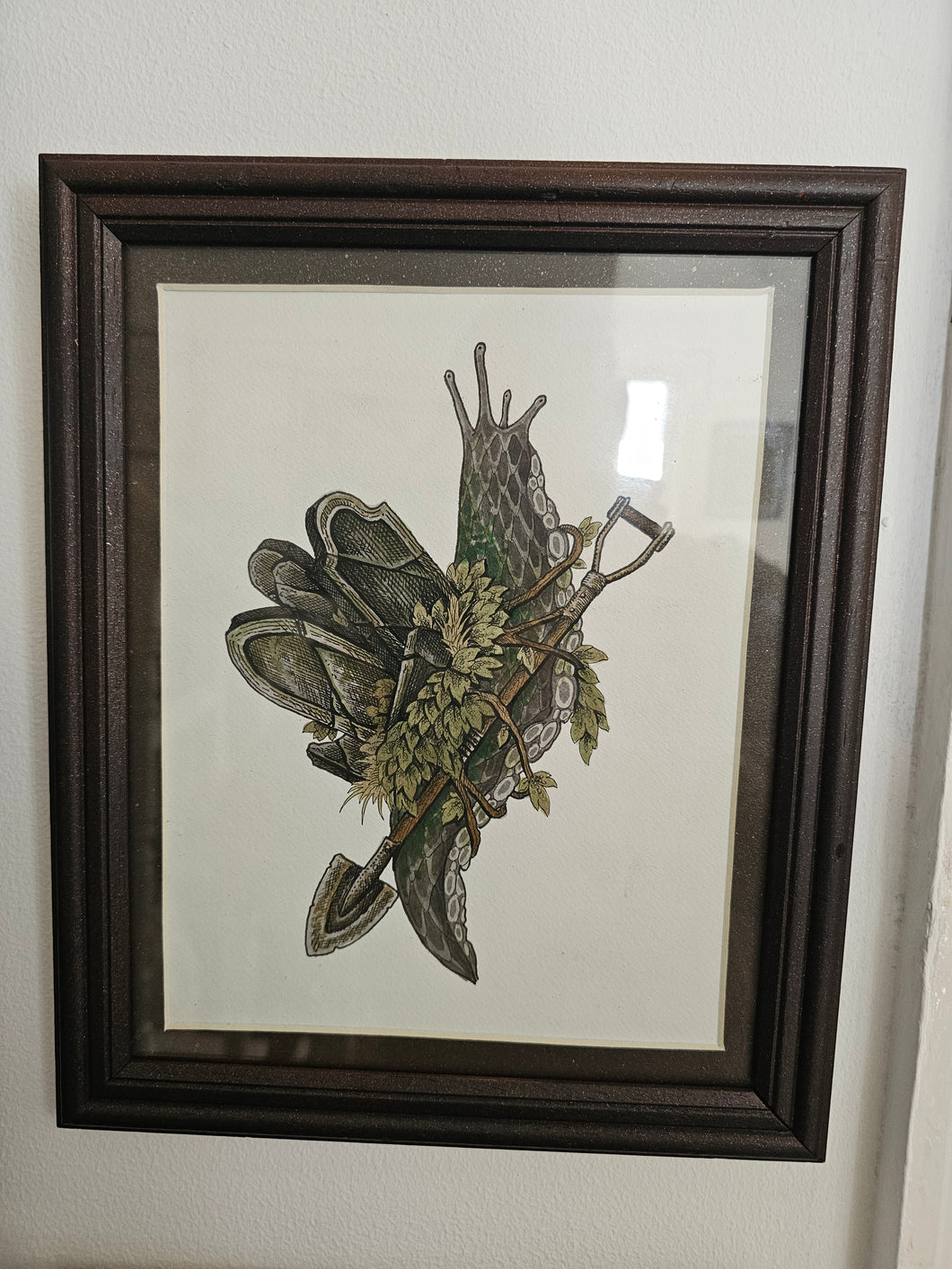 Original a5 framed grave snail